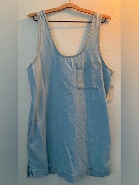 Universal Thread Light Blue Denim Tank Dress with Pocket